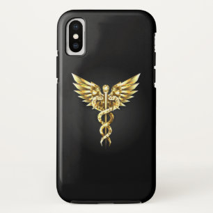 Gold Polygonal Symbol Caduceus Case-Mate iPhone Case