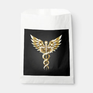 Gold Polygonal Symbol Caduceus Favour Bag