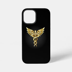 Gold Polygonal Symbol Caduceus iPhone 12 Mini Case