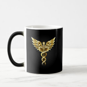 Gold Polygonal Symbol Caduceus Magic Mug