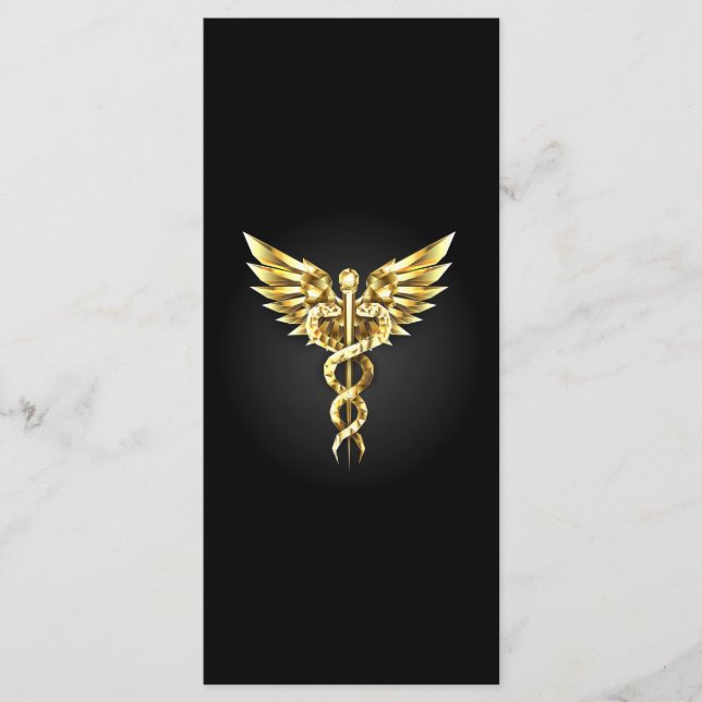 Gold Polygonal Symbol Caduceus Menu (Front)