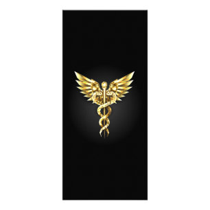 Gold Polygonal Symbol Caduceus Rack Card