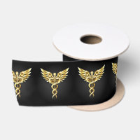Gold Polygonal Symbol Caduceus