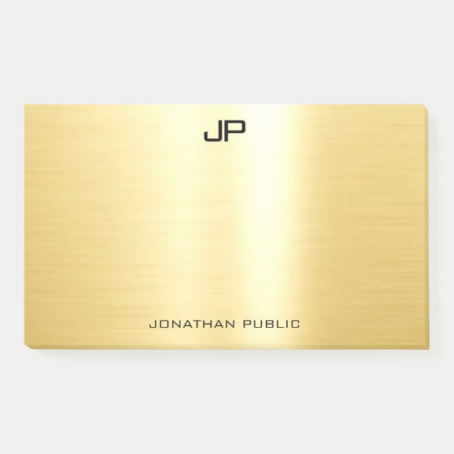 Gold Popular Template Modern Professional Elegant Post-it Notes (Front)