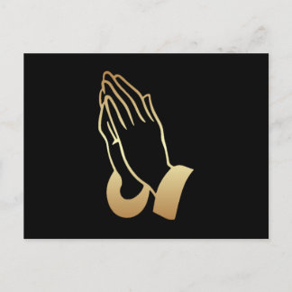 Gold Praying Hands Postcard
