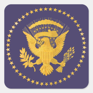 Gold Presidential Seal on Blue Ground