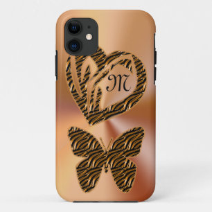 Gold Pretty Butterflies and Heart iPhone 5S Case