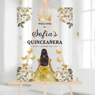 Gold Princess Quinceañera Bienvenue à l'anniversai