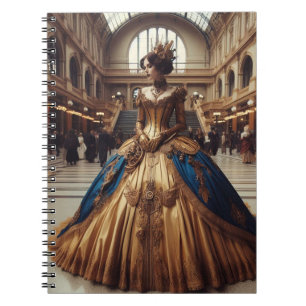 Gold Princess Steampunk Victorian Industrial Notebook