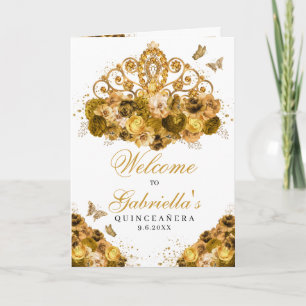 Gold Princess Tiara Quinceanera Program
