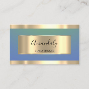 Gold Professional Consulting Dusty Blue Vip Business Card