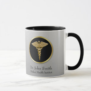Gold Professional Medical Caduceus Mug
