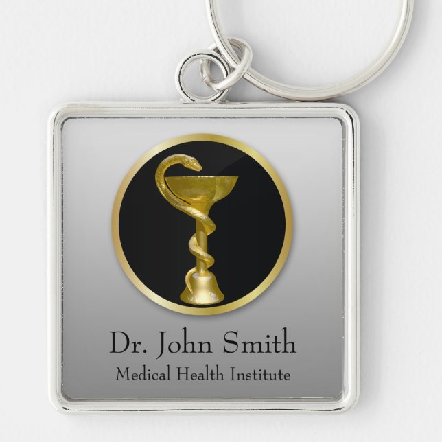Gold Professional Medical Hygieia Bowl Keychain (Front)