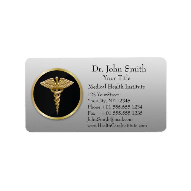 Gold Professional Médicale Caduceus - Étiquette de (Devant)