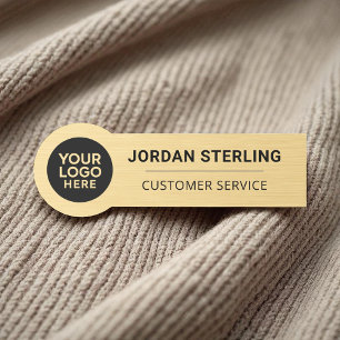 Gold Professional Modern Logo Company Corporate Name Tag
