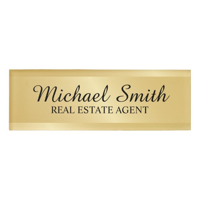 Gold Professional Personalized Name Tag (Front)