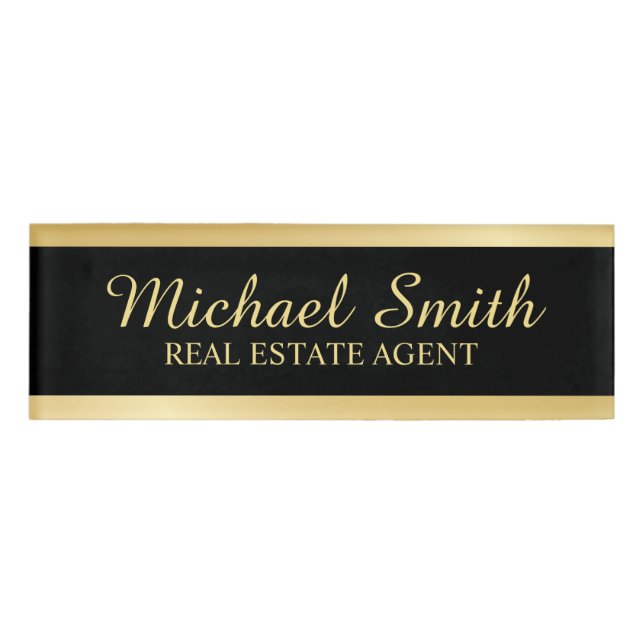 Gold Professional Personalized Name Tag (Front)