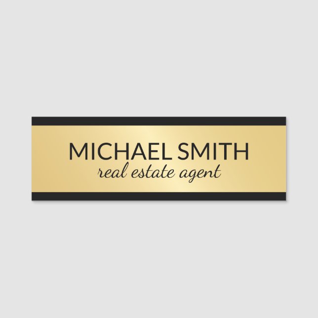 Gold Professional Personalized Name Tag (Front)