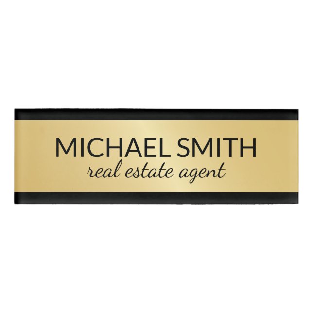 Gold Professional Personalized Name Tag (Front)