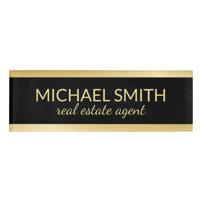 Gold Professional Personalized Name Tag (Front)