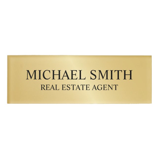 Gold Professional Personalized  Name Tag (Front)