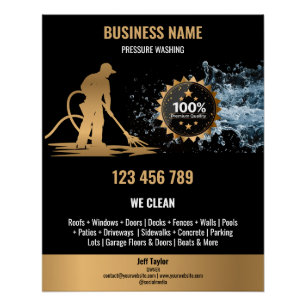 Gold Professional Pressure Washing Power Washing Poster