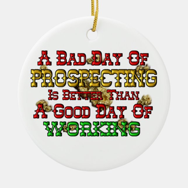 Gold Prospecting Ceramic Ornament (Front)
