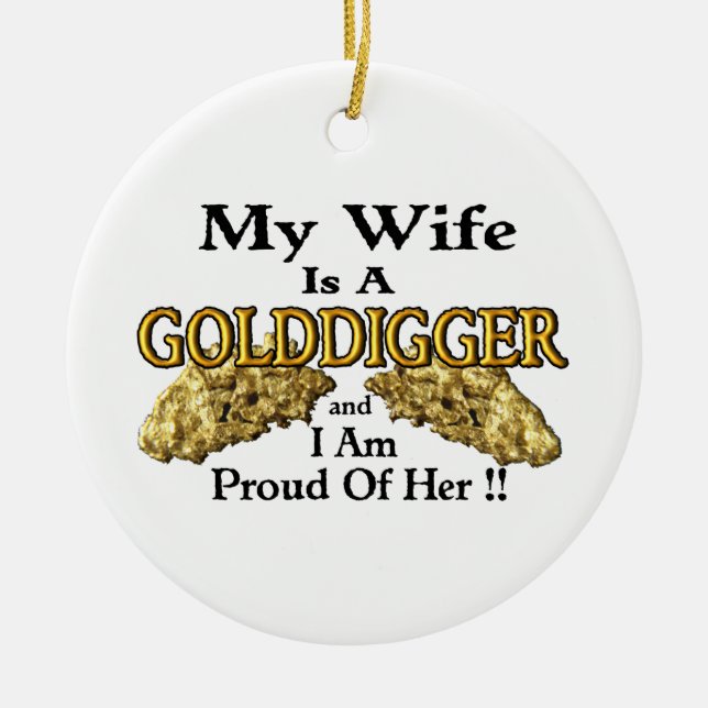 Gold Prospecting Ceramic Ornament (Front)