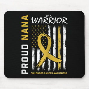 Gold Proud Nana Childhood Cancer Awareness America Mouse Pad