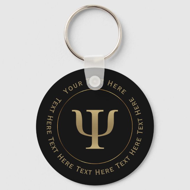 Gold Psi Symbol Keychain (Front)