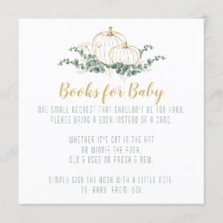 Gold Pumpkin Baby Shower -  Enclosure Card