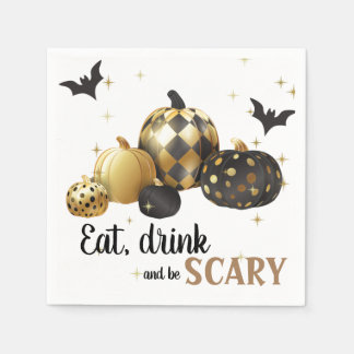Gold pumpkin elegant halloween Paper Napkin