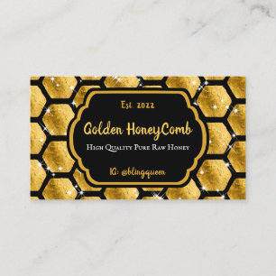 Gold Pureraw Farm Glitz Honeycomb Business Card