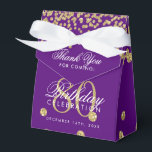 Gold Purple 80th Birthday Thank You Confetti Favor Box<br><div class="desc">Elegant "Thank You" 80th Birthday Gold Faux Glitter Confetti Purple design.</div>