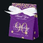 Gold Purple 90th Birthday Thank You Confetti Favor Box<br><div class="desc">Elegant "Thank You" 90th Birthday Gold Faux Glitter Confetti Purple design.</div>