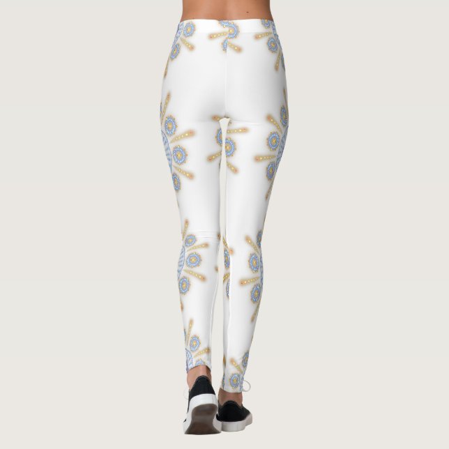 Gold, purple, and blue Captivating  Leggings (Back)