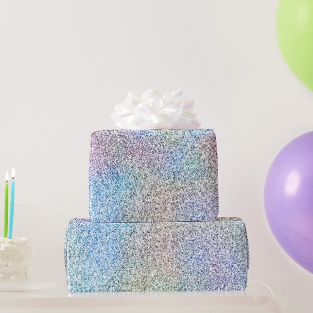 Gold Purple Aqua Unicorn Sparkle Glitter Wrapping Paper (Party Gifts)