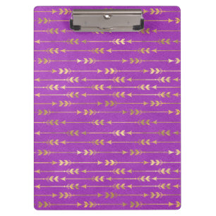Gold & Purple Bohemian Unicorn Pattern Clipboard