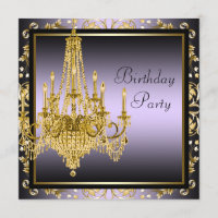 Gold Purple Chandelier Birthday Party