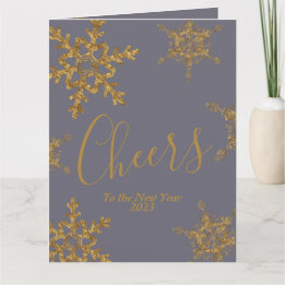 Gold Purple Cheers to the New Year Corporate Card