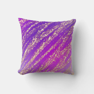 Gold Purple Cute Bright Fun Throw Pillow