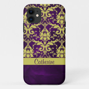 Gold Purple Damask iPhone 11 Case
