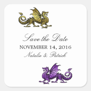 Gold Purple Dragon Enregistrer les stickers Date