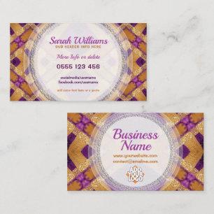 Gold Purple Fuchsia Healing Energy Business Card