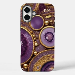 Gold Purple Gemstone iPhone 16 Plus Case