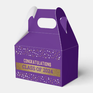 Gold Purple Graduate Personalized Class of 2024 Favor Box