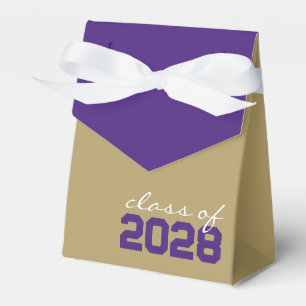 Gold & Purple Graduation Favour Boxes