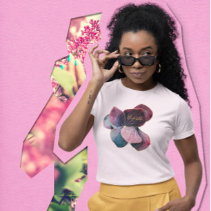 Gold Purple Lavender Hydrangeas Birthday Party T-Shirt