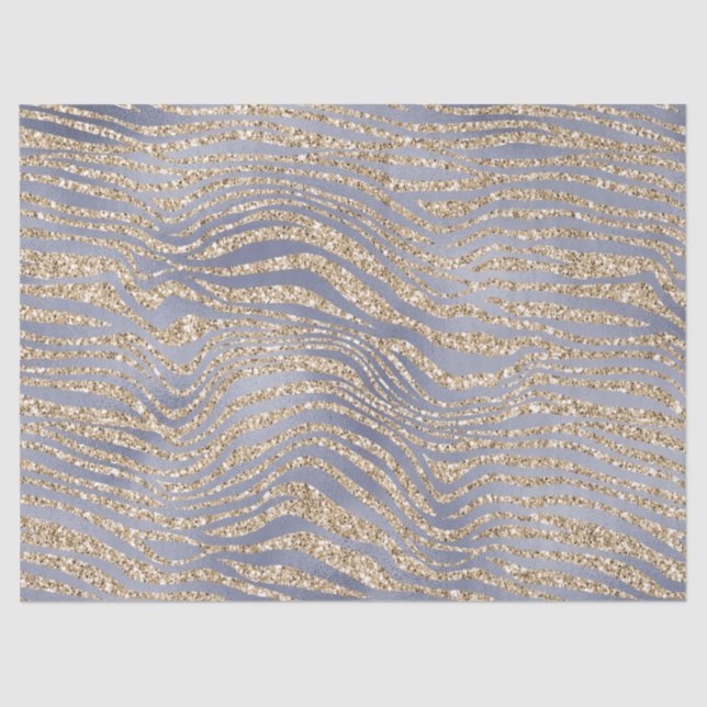 Gold Purple Luxe Glitter Zebra Peace Christmas     Tissue Paper (Front)