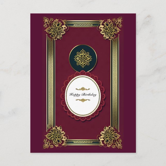 Gold Purple Luxury Invitations Anniversaire (Devant)